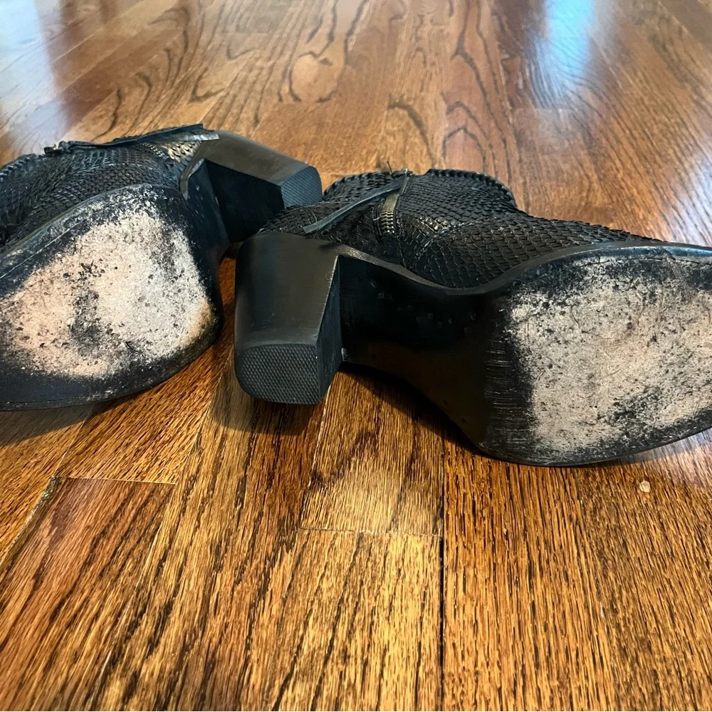 Black Snakeskin Ankle Boots - Picture 5 of 5